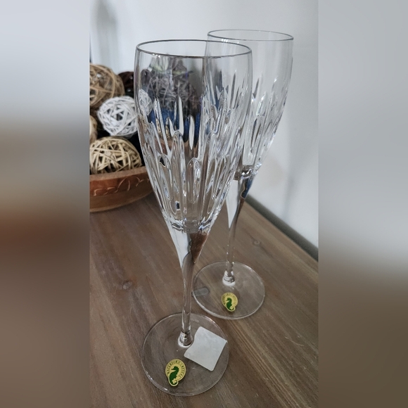 🥂 Waterford Crystal Mara Flutes – Set of 2, 9.5 oz, NIB, Elegant Crystal Design - Picture 9 of 16